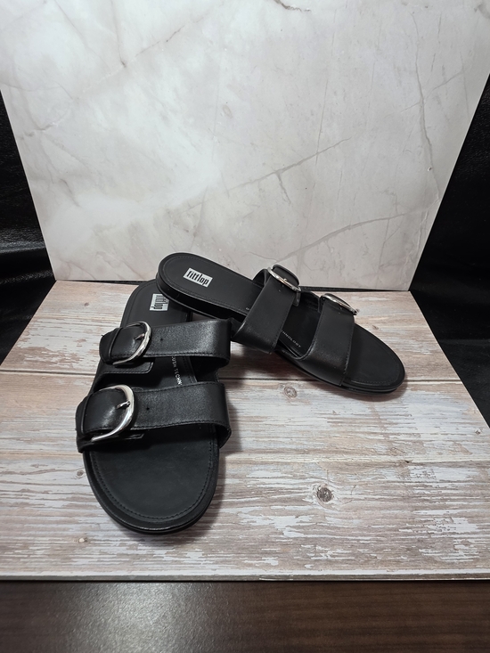 Fitflop Shoes - FitFlop All Black Gracie Slide Sandals